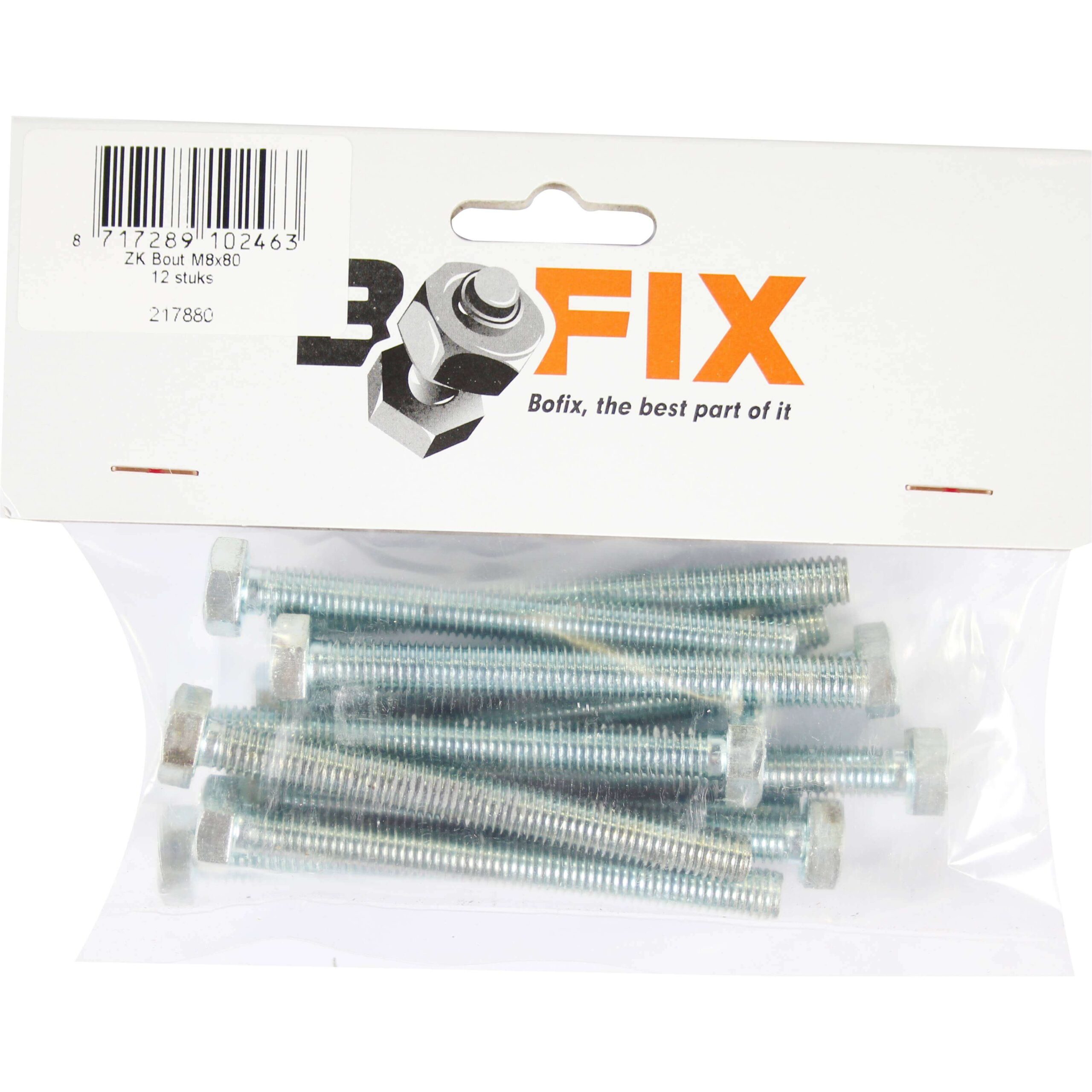 Bofix Box Hex Head Bolt M8x80 (12 Pieces)