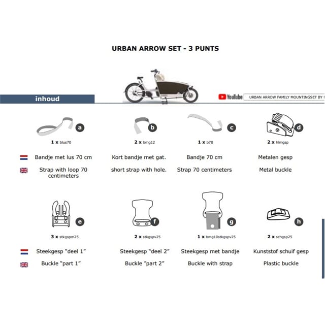 Melia Baby/Toddler Seat Set 3P Urban Arrow Cargo Bike Melia Baby/Toddler Seat Set 3P Urban Arrow Cargo Bike