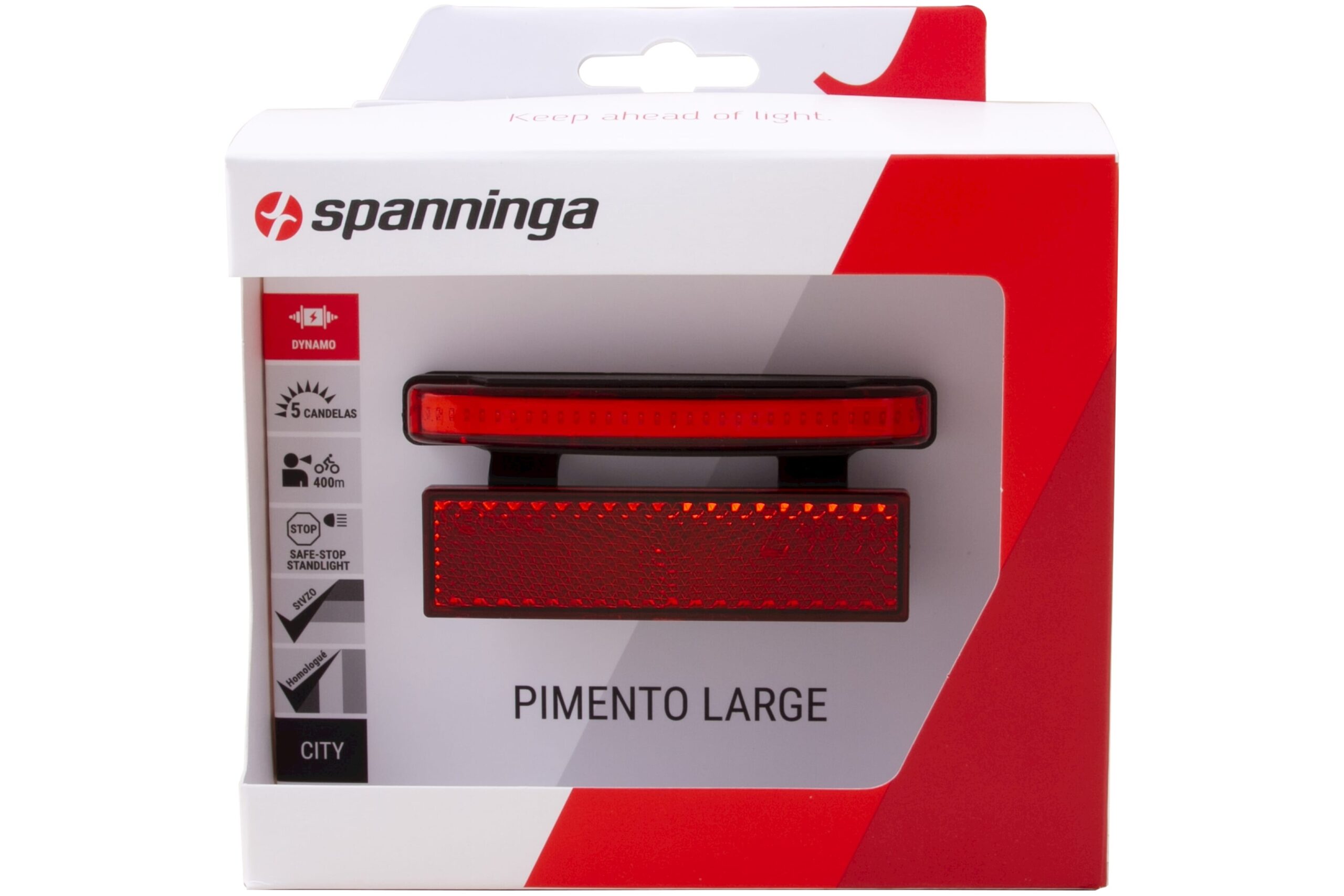 Spanninga Rear Light Pimento Large XDvS Dynamo 80mm