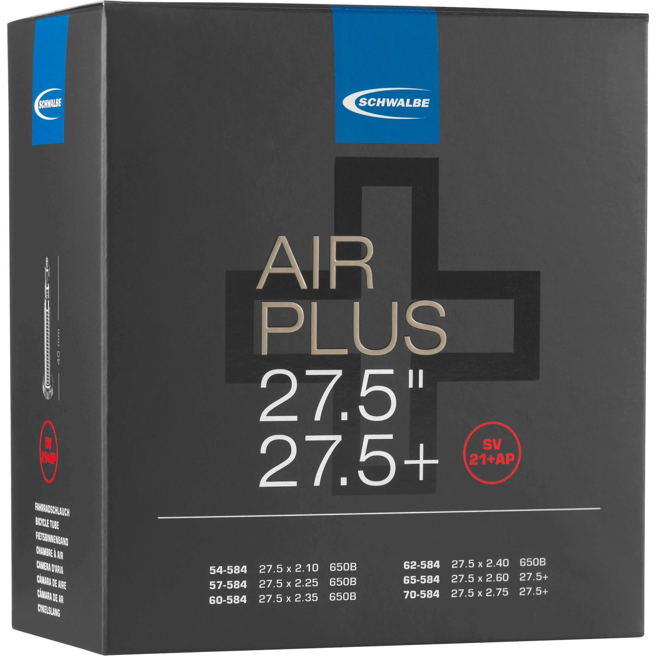 Schwalbe Bnb SV21AP Air Plus 27.5 x 2.10 - 2.75 Presta Valve 40mm