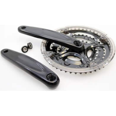 Crankset 48/38/28T 8 Speed Black