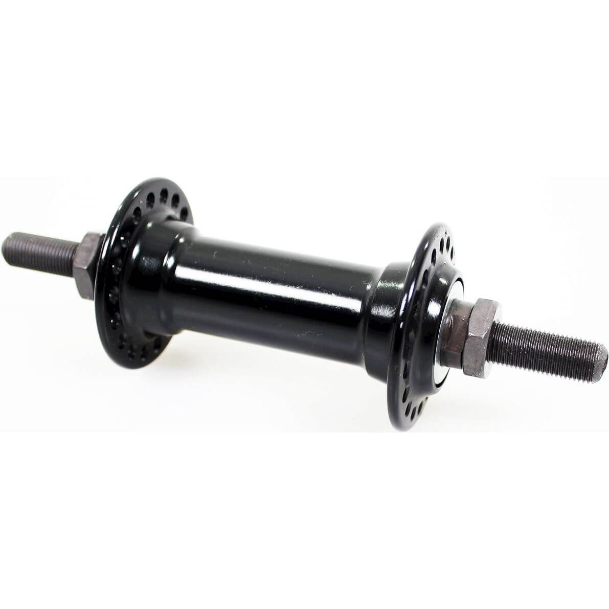 Front Hub Aluminum Black 36h Solid Axle