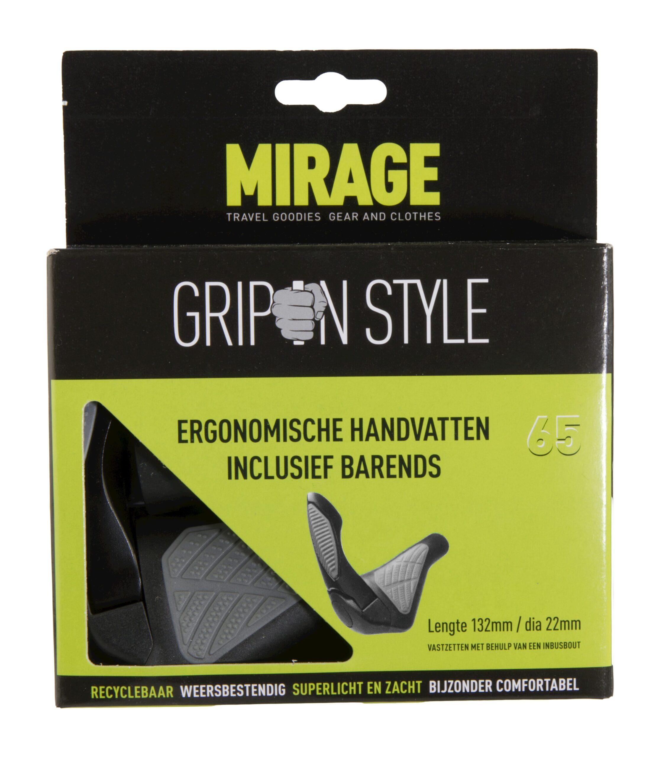 Mirage Handles Grips In Style 134mm Black/Grey With Bar