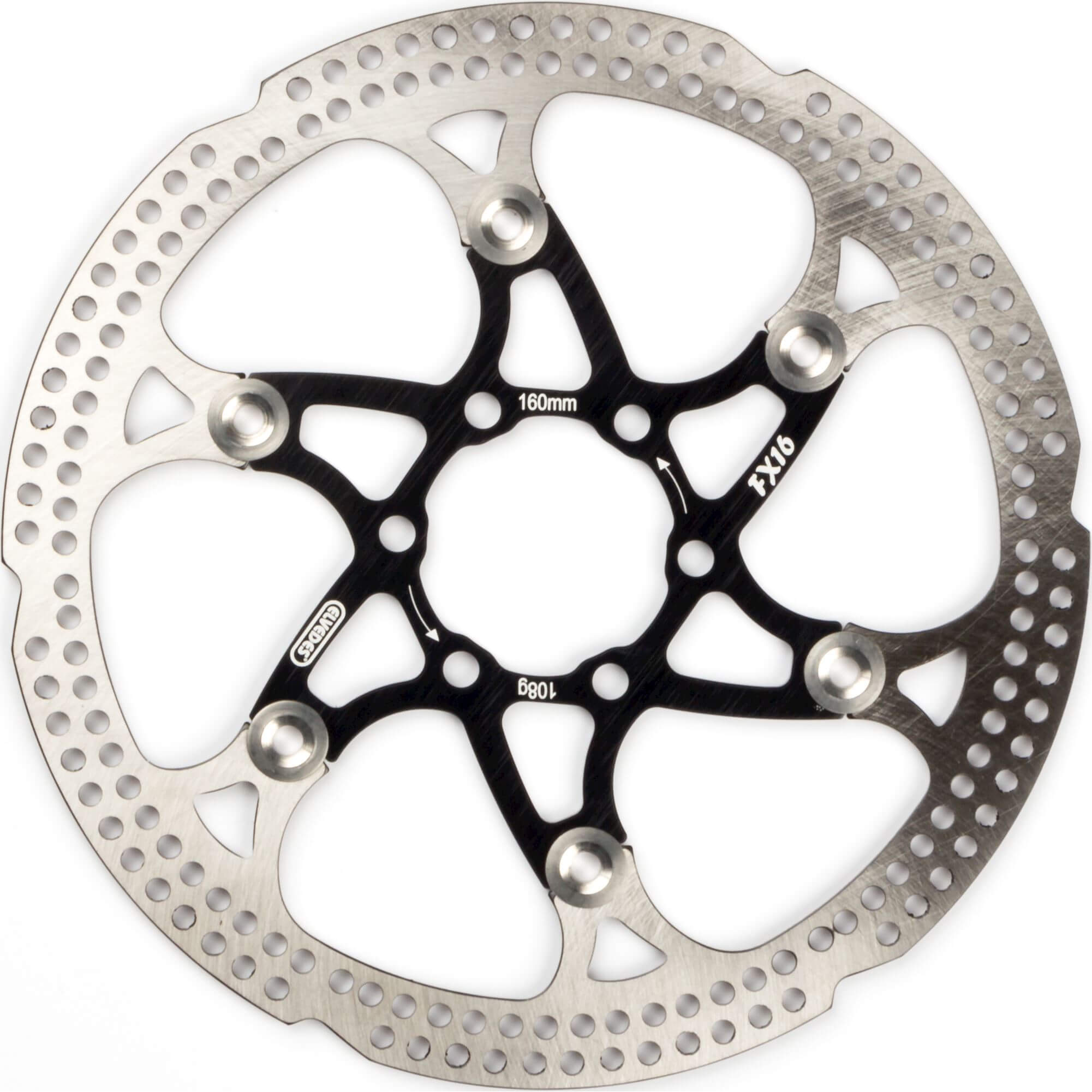 Elvedes Brake Disc 160mm FX Six Hole 1.8mm Black