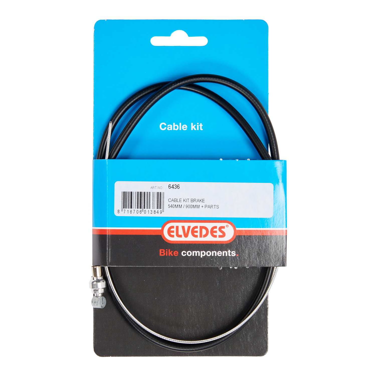 Elvedes T-Nipple Brake Cable Kit 540mm / 900mm Galvanized