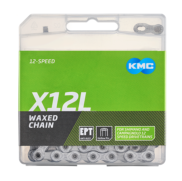 KMC Chain X12L Silver 126 Links Waxed KMC Chain X12L Silver 126 Links Waxed
