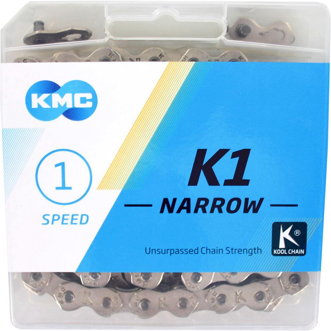 KMC Chain K1 3/32 Narrow Silver 100 Links KMC Chain K1 3/32 Narrow Silver 100 Links
