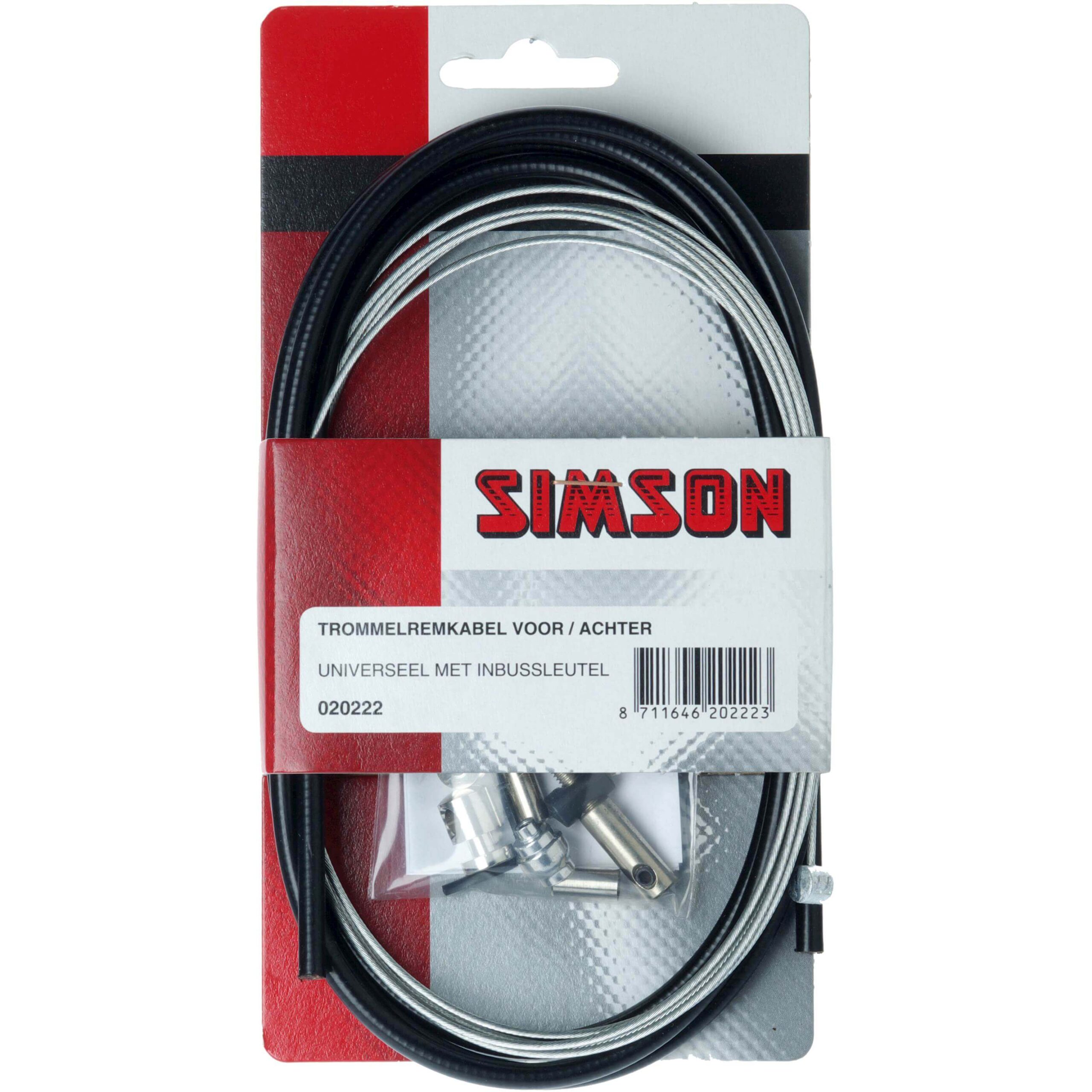 Simson Universal Brake Cable Set With Allen Stainless Steel Black