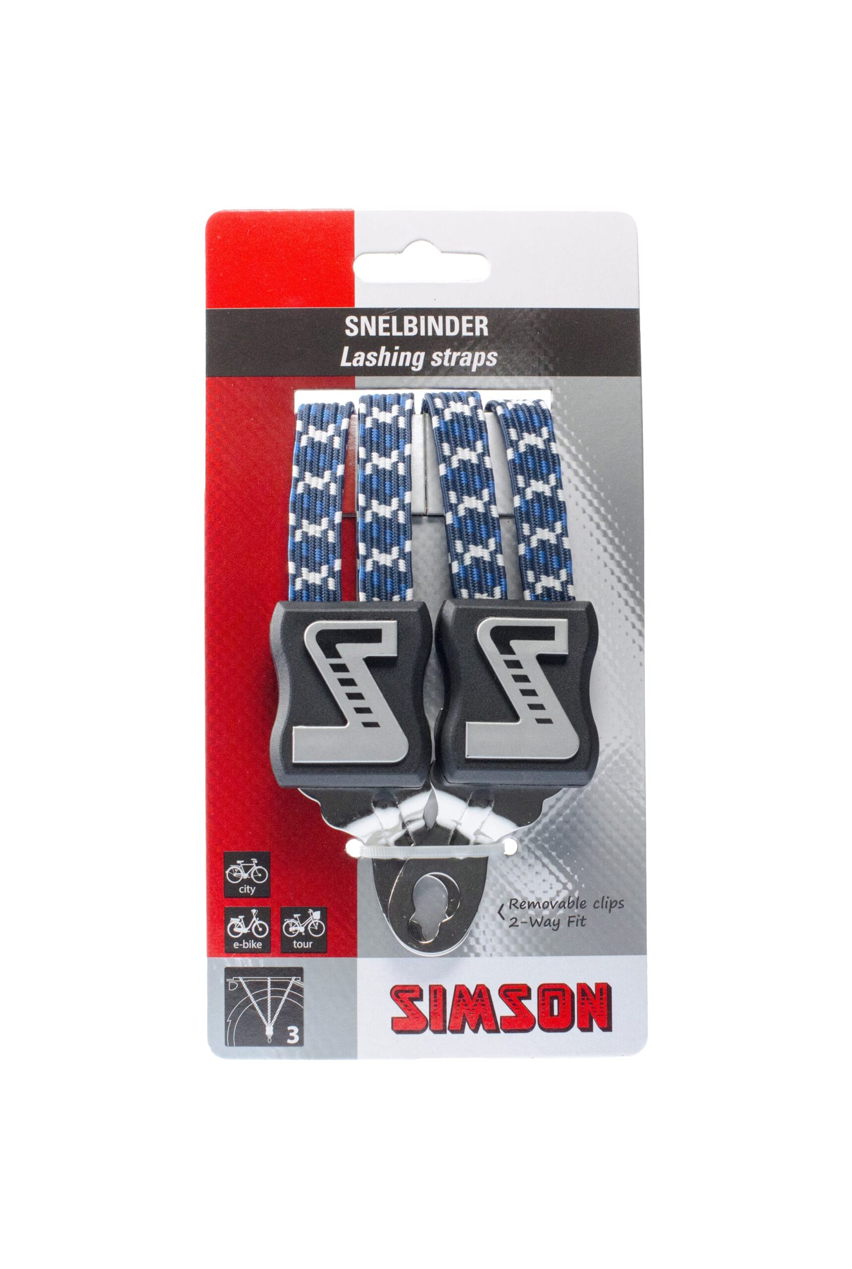 Simson Long Ratchet Strap White Blue