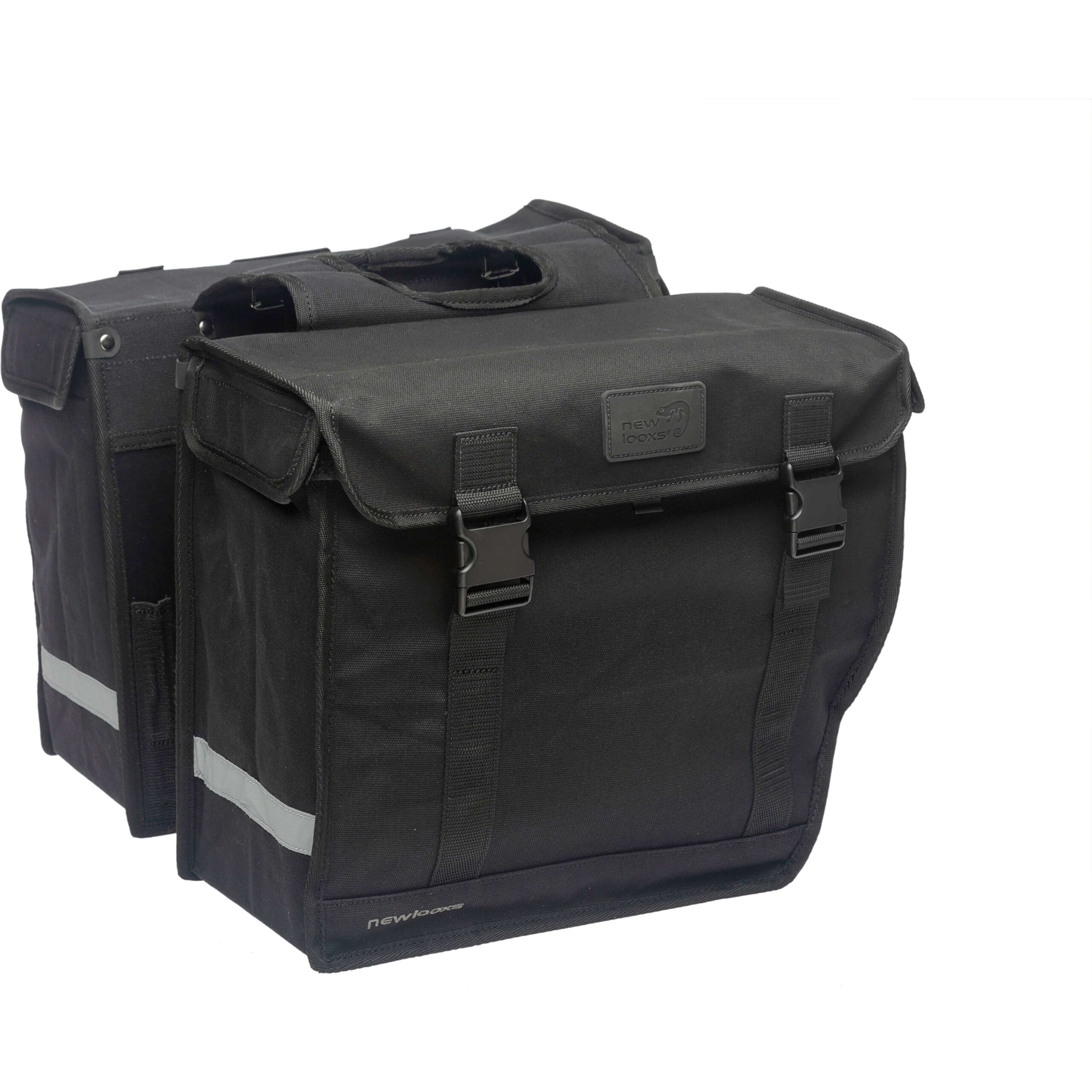 New Looxs Double Hybrid Canvas Bicycle Bag Black 46.5L New Looxs Double Hybrid Canvas Bicycle Bag Black 46.5L