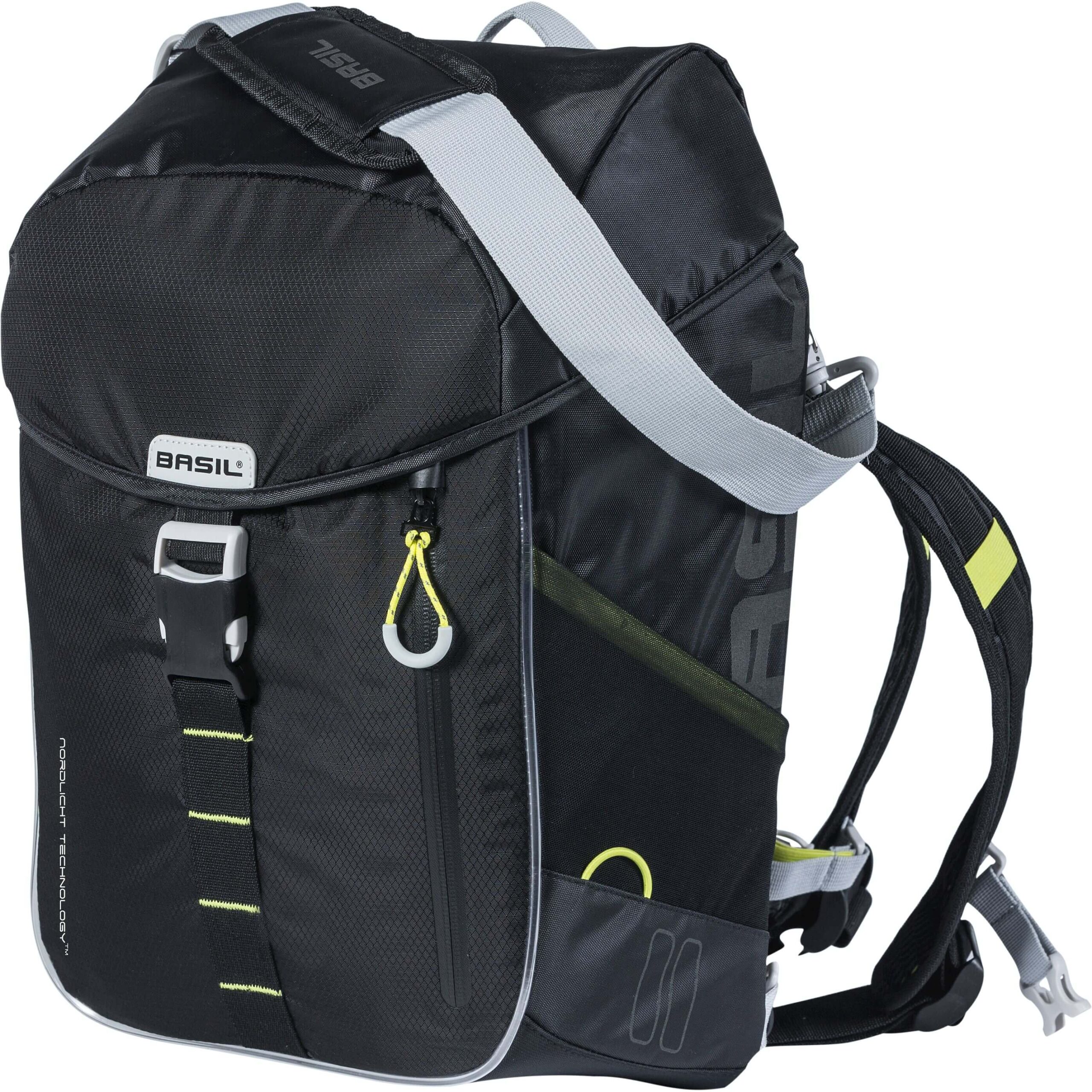 Basil Backpack Miles Daypack Nordlicht Black Lime 17L