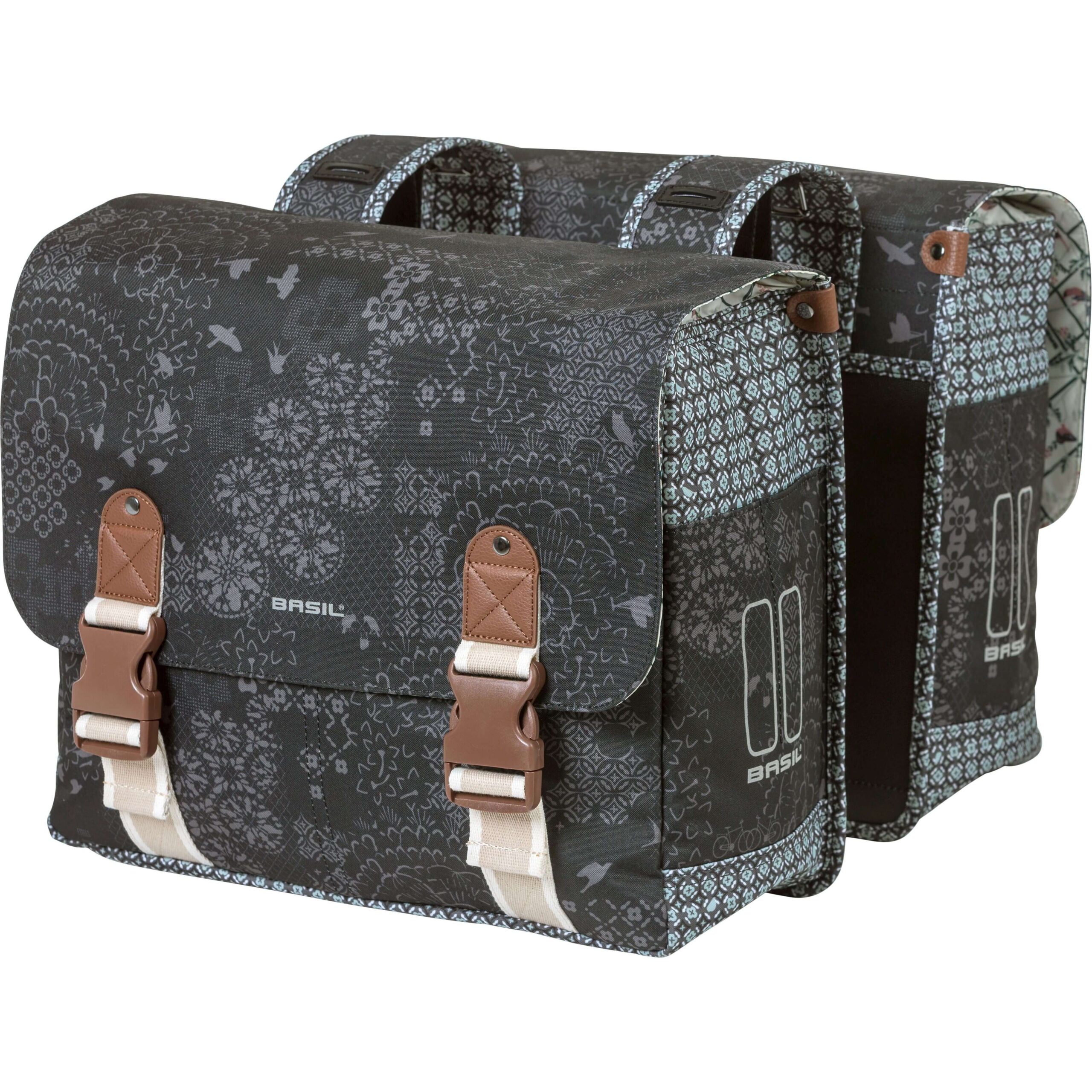 Basil Double Bike Bag Boheme Charcoal 35L