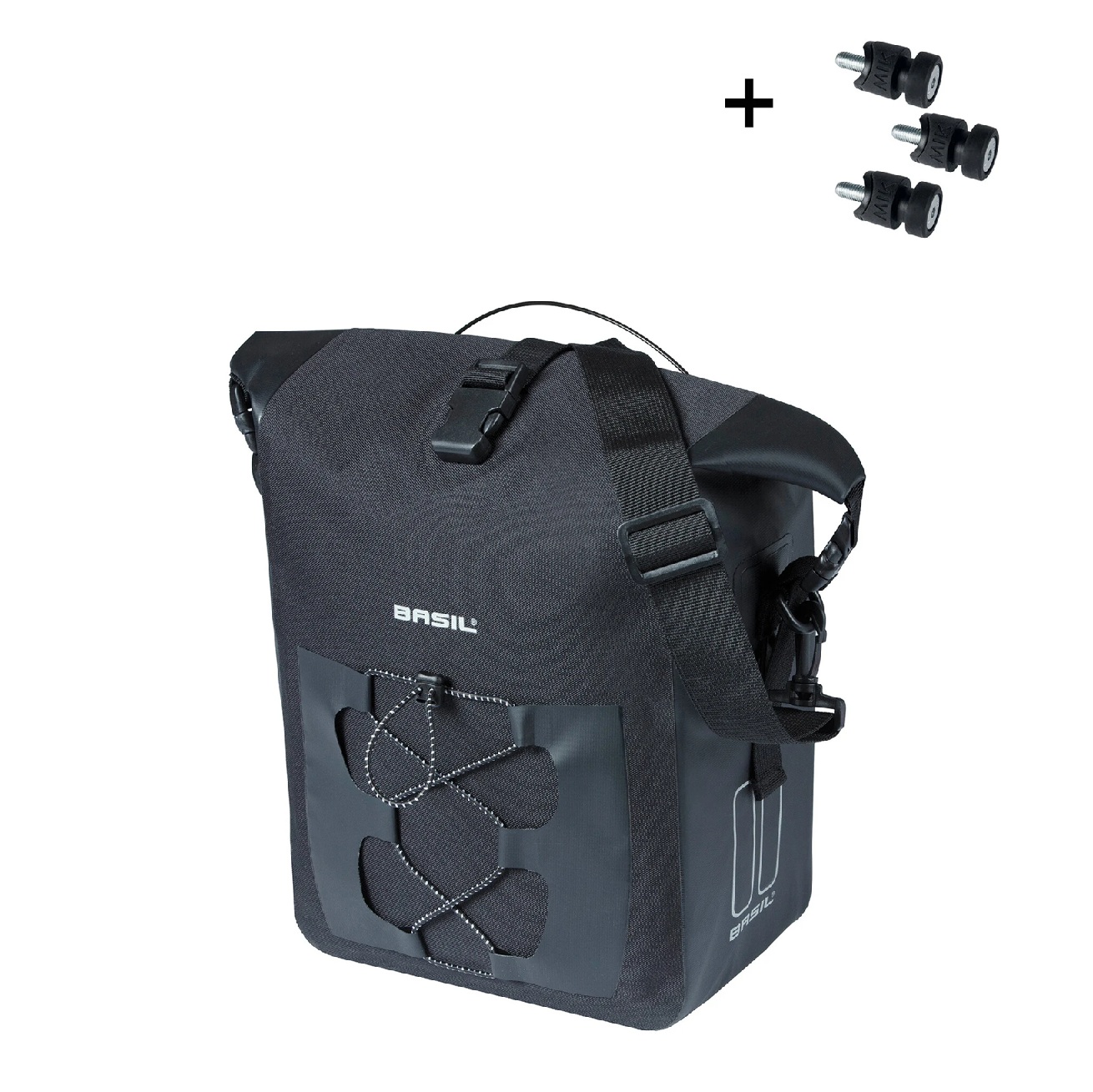 Basil Single Bike Bag Navigator MIK Studs M Black 14L Basil Single Bike Bag Navigator MIK Studs M Black 14L