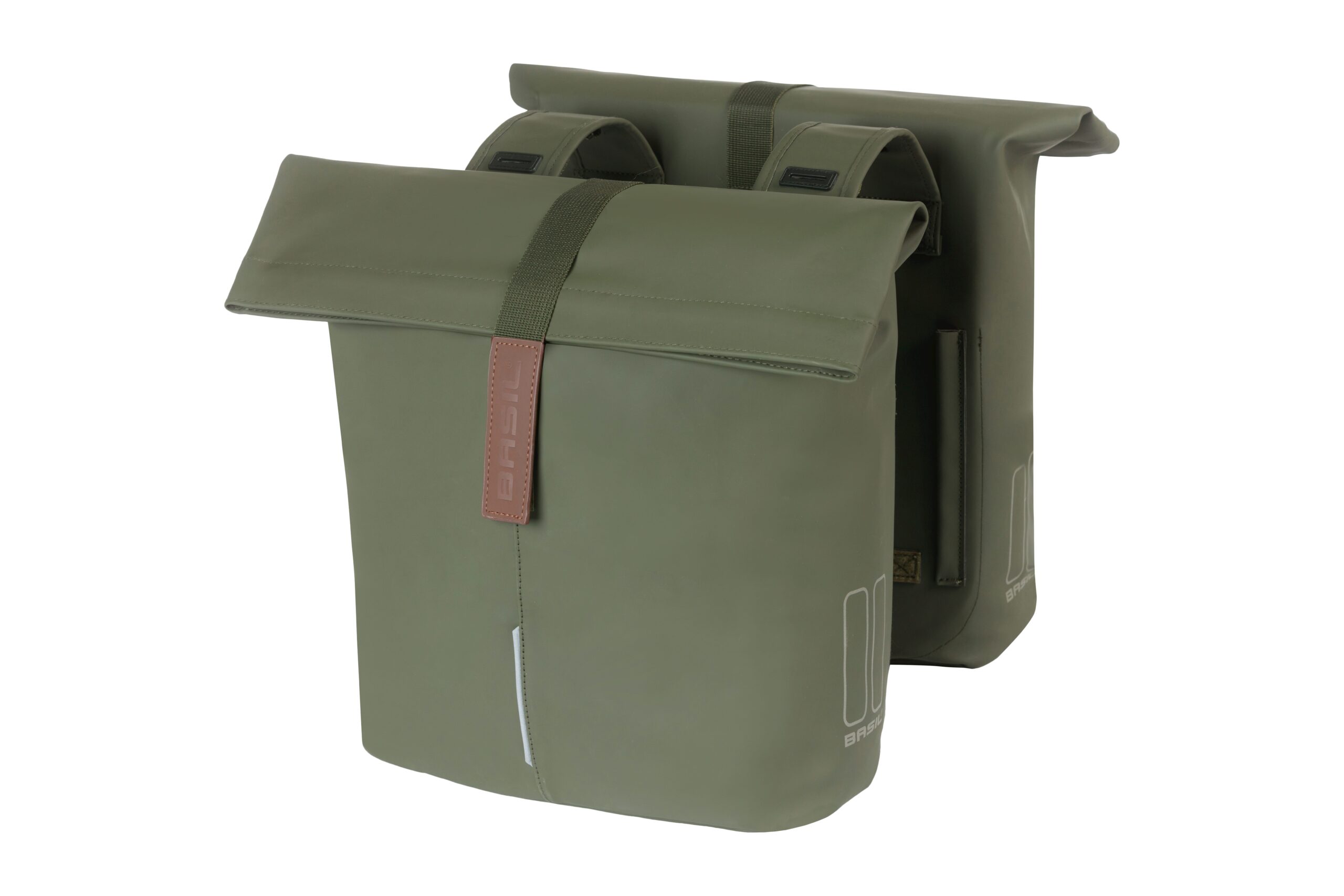 Basil Double City Bike Bag Moss Green 28-32L