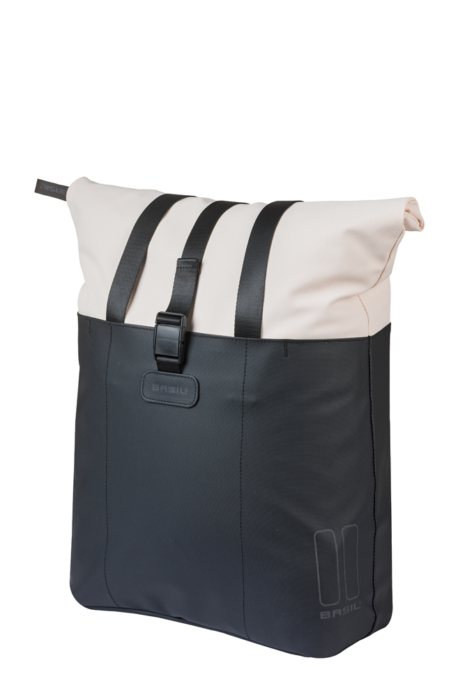 Basil Shoppertas Vive MIK Hooks Broken White/Black 15-20L Basil Shoppertas Vive MIK Hooks Broken White/Black 15-20L